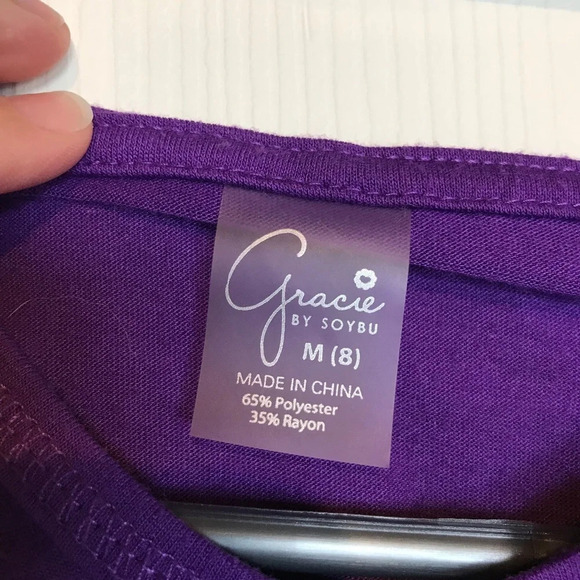 Gracie by Soybu Abby Girls Purple Hoodie Size 8 Performance - Picture 4 of 5